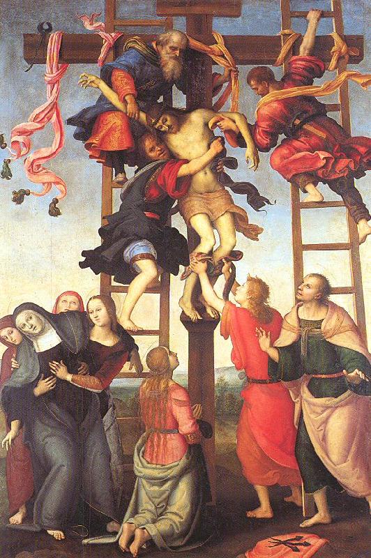 PERUGINO, Pietro The Deposition from the Cross Sweden oil painting art